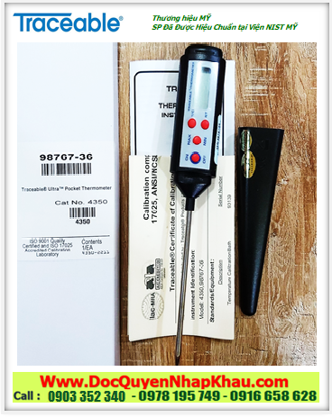 Traceable 4350, Nhiệt kế đo Nhiệt độ ĐẤT –50 đến 300°C Traceable @ 4350 Pocket Traceable® Thermometer 